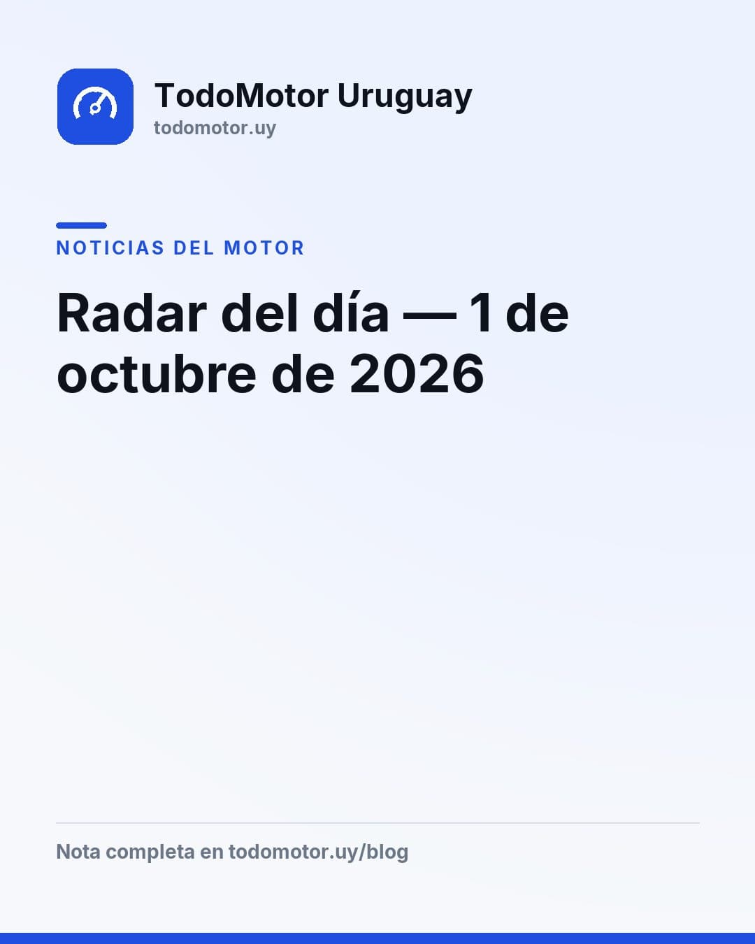 Radar del día — 1 de octubre de 2026